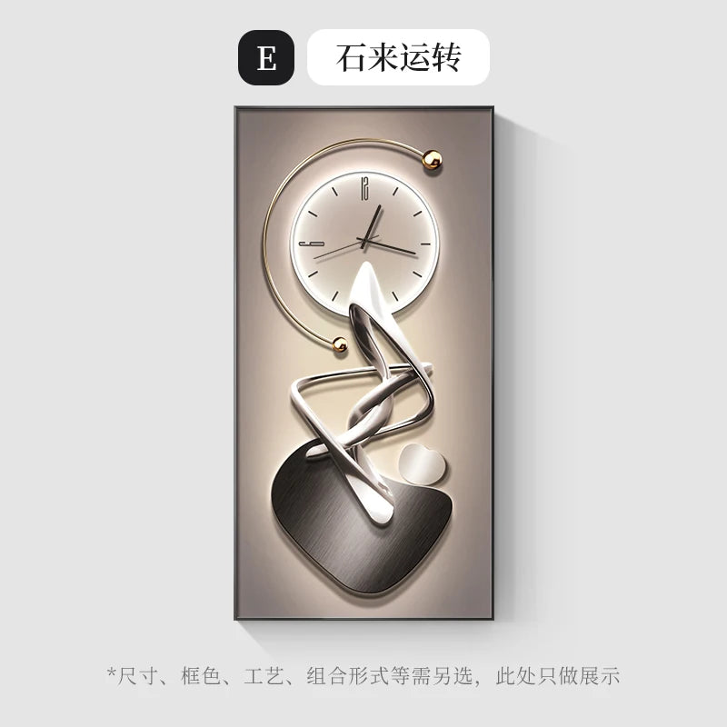 Modern Design Wall Clock Living Room Entrance Corridor Wall Decor Mute Digital Clock Large Abstract Hanging Painting Wall Watch